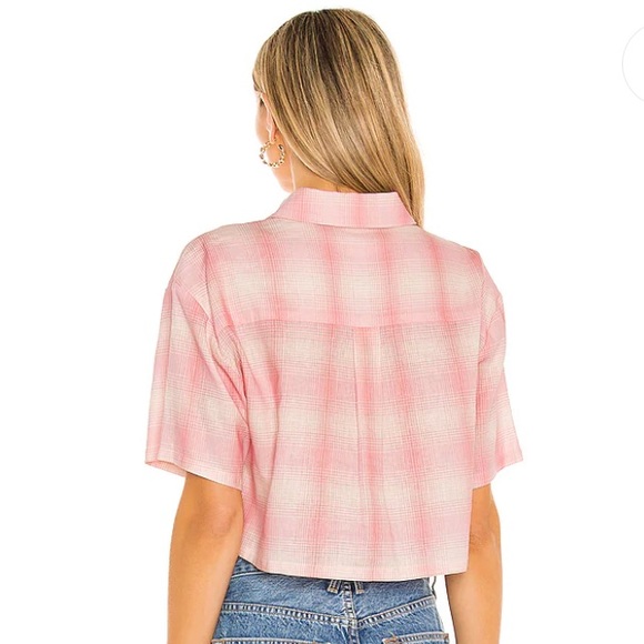 NEVER WORN Cropped Plaid Button-Down - Picture 3 of 3